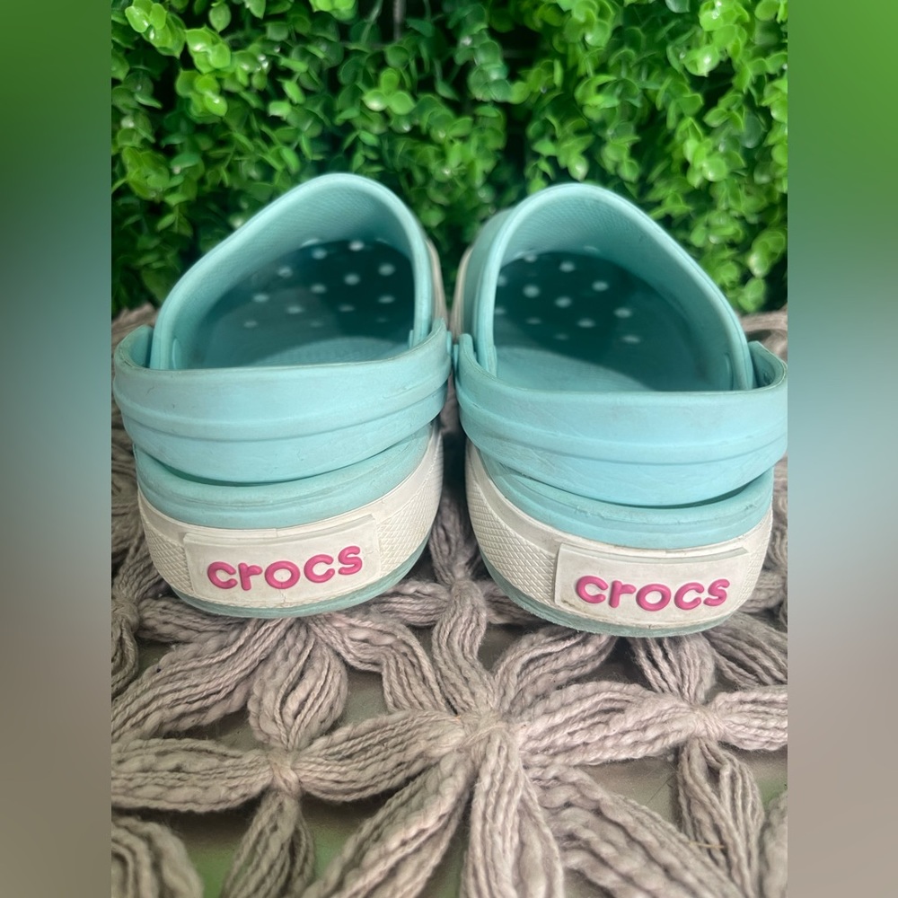 Crocs Kids Crocband Clogs Ice Blue and Candy Pink Size C12 C13 - Picture 9 of 10